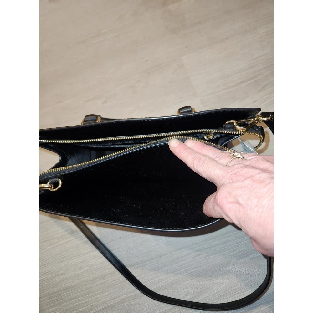 Michael Kors NEW Sheila Black‎ Saffiano Leather Satchel Handbag Strap designer